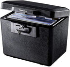 SentrySafe Black Fireproof Document Box with Key Lock, Safe Secures Files and Documents for Home or Office, 0.61 Cubic Feet, 13.6 x 15.3 x 12.1 inches, 1170 by SentrySafe