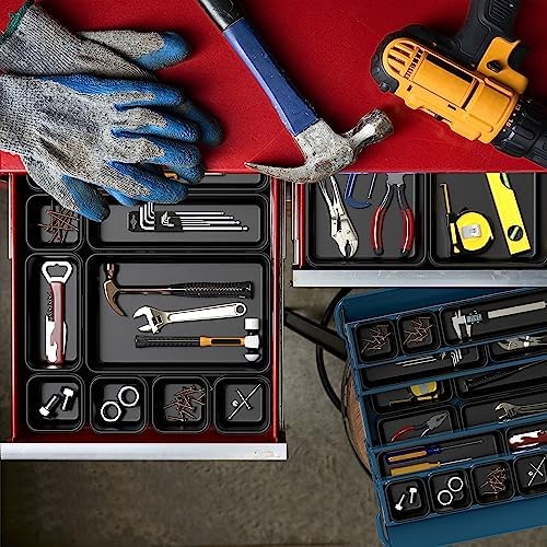 Simple Houseware Interlocking Desk Drawer Bins Organizer, 42 Packs, Black - Image 5