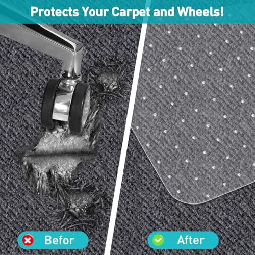 PHOUZIN Office Chair Mat for Carpet: 48"x36" Clear Desk Chair Mat - Image 7