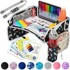 PILLANI Kids Travel Tray for Car - Car Seat Tray for Toddler, Roadtrip Essentials, Carseat Table Tray for Kids Road Trip Activities - Toddler Lap Desk Organizer for Airplane w/Dry Erase Surface by Pillani