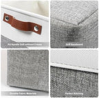 Bagnizer Collapsible Fabric Storage Cubes 11x11 Cube Storage Bins, 4 Pack Closet Baskets Box with Handles for Organizing, Shelf, Toys, Clothes, Home, Office, Nursery (Grey&White) - Image 5