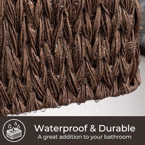 GRANNY SAYS Wicker Storage Baskets for Shelves, Plastic Brown Basket, 1Pack - Image 4