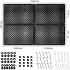 4 Pack Heavy Duty Steel Pegboard Garage Organization Panels,Universal 1/8 and 1/4 Pegboard Accessories,Suitable for Tool Storage,Garage Storage etc. (Black, 16X10.5) - Image 2