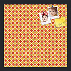 PinPix 15x15 inch Cork Bulletin Board. This Decorative Framed Pin Board Comes with Diamond Pattern in Red and Orange Design and Satin Black. Ideal for Home, Office Decor or School (PinPix-331) by PinPixBulletinBoards