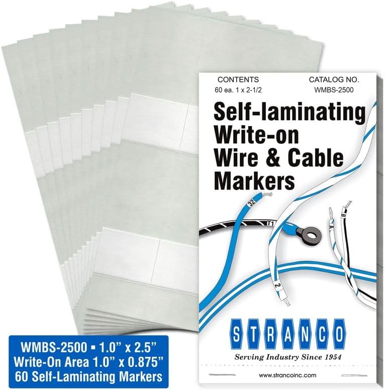 Premium Wire Marker Book Blank for Cable Management, Vinyl-Coated, High-Tack Adhesive, Electric Panel Wire Label Stickers - 10 Pages/Book by Unknown