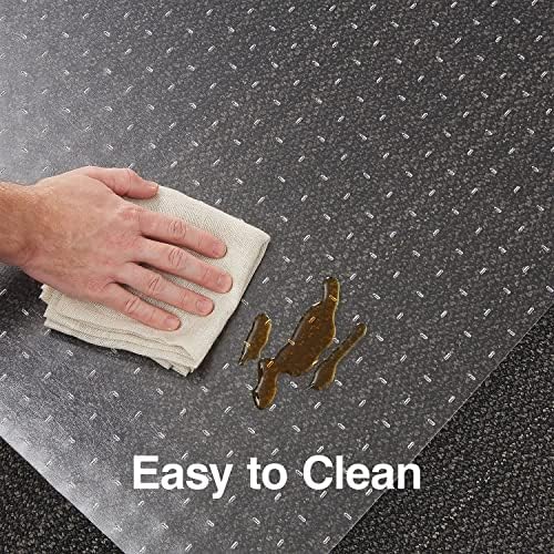 Staples Office Chair Mat, Clear, 53x45 Inch, Flat-Pile Carpet, with Lip - Image 4