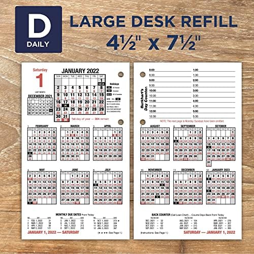 AT-A-GLANCE 2022 Daily Desk Calendar Refill by AT-A-GLANCE, 4-1/2" x 7-1/2", Loose-Leaf (E71250) - Image 5