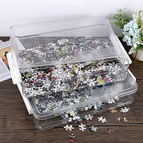 BTSKY 2 Pack Plastic Storage Containers with Lids, Portable Project Case Document Organizer Stackable Plastic File Storage Box for A4 File Paper Documents Scrapbook Art Supplies&Crafts(Big, White) - Image 7