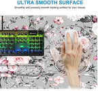 iCasso Desk Blotter for Workspace, Pink Floral 35.4"x15.7" Mousepad - Image 5