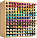 MinBoo Marker Organizer for 144 Markers, Bamboo Art Supply Storage Organizer Rack, Art Markers Pens Colored Pencils Paint Brushes Stationary Organizer Holder for Home Classroom Office Desk Decor by MinBoo
