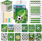 Sprial Notebooks with Pens Bulk, 48 Pack, 5.5 x 4.7 Inch, Soccer by Culudea