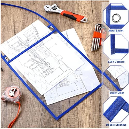 Geyee 80 Pack Job Ticket Holders 9x12 with Strap Hanging,Blue - Image 3