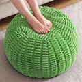 Hobestluk Stuffed Pouf Ottoman Footrest,Round Footstool,Large,Grass Green by YourHomeDeservesMore