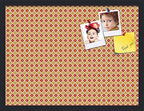 PinPix 24x18 inch Cork Bulletin Board. This Decorative Framed Pin Board Comes with Diamond Pattern in Red and Orange Design and Satin Black. Ideal for Home, Office Decor or School (PinPix-331) by PinPixBulletinBoards