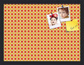 PinPix 20x15 inch Cork Bulletin Board. This Decorative Framed Pin Board Comes with Diamond Pattern in Red and Orange Design and Satin Black. Ideal for Home, Office Decor or School (PinPix-331) by PinPixBulletinBoards
