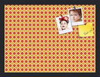 PinPix 20x15 inch Cork Bulletin Board. This Decorative Framed Pin Board Comes with Diamond Pattern in Red and Orange Design and Satin Black. Ideal for Home, Office Decor or School (PinPix-331) by PinPixBulletinBoards
