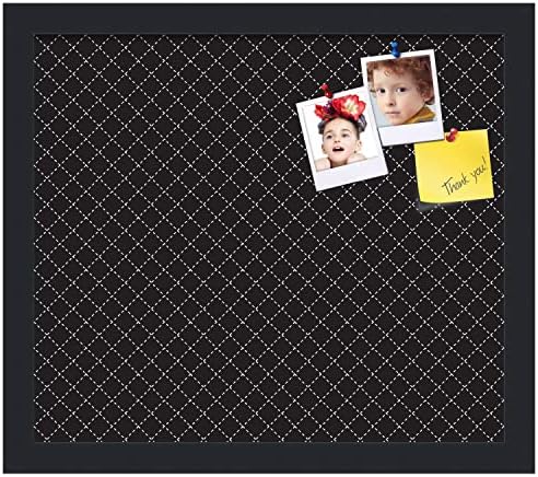 PinPix 15x13 inch Cork Bulletin Board. This Decorative Framed Pin Board Comes with Diamond Pattern in Black Design and Satin Black. Ideal for Home, Office Decor or School (PinPix-120) - Image 2