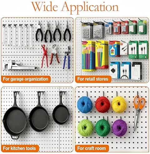 80 Pack 6 Inch Black Pegboard Hooks,Extra Thick 1/4" Peg Board Hooks Heavy Duty for Hanging, Pegboard Accessories for Kitchen, Gym,Garage,Store Wall Organizer - Image 5