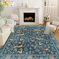 DUKINO 8x10 Area Rugs, Washable Soft Animal Bedroom Rug Non Slip, Blue by DUKINO