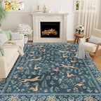 DUKINO 8x10 Area Rugs, Washable Soft Animal Bedroom Rug Non Slip, Blue by DUKINO