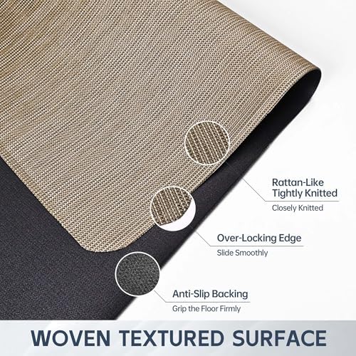 Office Chair Mat for Hardwood Floor, 72" x 46" Desk Computer Chair Mats for Hard Wood, Anti-Slip Easy Glide Rolling Floor Protector Mat, Dark Brown - Image 4