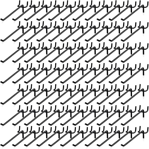 Shimeyao 100 Pcs Peg Board Hooks Stainless Steel Pegs,6 Inch,Black by Shimeyao