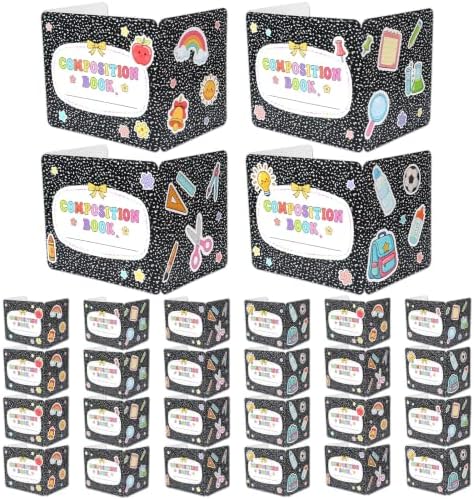 gisgfim 24 Pack Composition Privacy Shields Desk Dividers Durable Privacy Folders Back to School Composition Desk Partition Testing Dividers Shield for Classroom Teacher Home Office Supplies(Black) by gisgfim