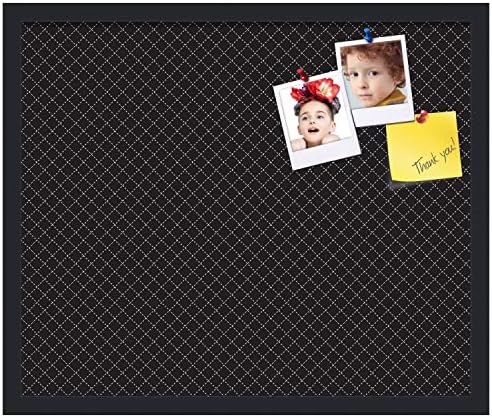 PinPix 24x20 inch Cork Bulletin Board. This Decorative Framed Pin Board Comes with Diamond Pattern in Black Design and Satin Black. Ideal for Home, Office Decor or School (PinPix-120) - Image 2