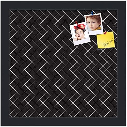 PinPix 12x12 inch Cork Bulletin Board. This Decorative Framed Pin Board Comes with Diamond Pattern in Black Design and Satin Black. Ideal for Home, Office Decor or School (PinPix-120) - Image 2