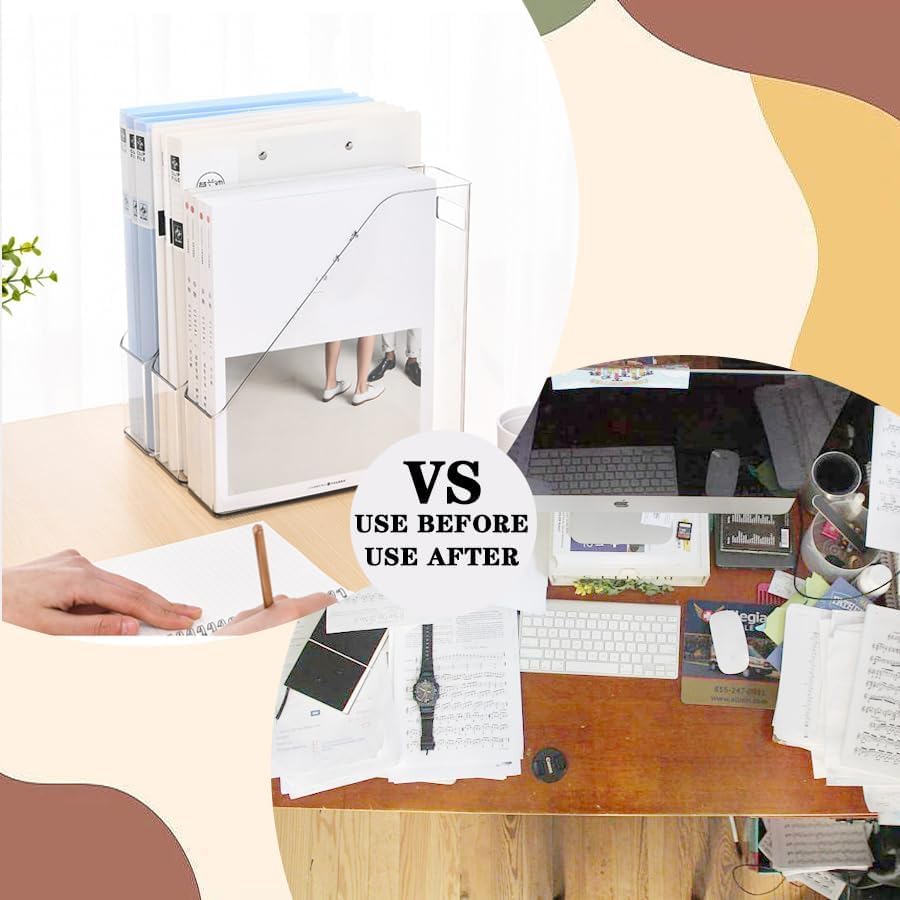 6Pcs Clear Acrylic Magazine File Holder Paper Document Organizer - Image 5