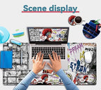 African Black Woman Graffiti Girls Desk Mat, Extended White Laptop Table Protector, Ergonomic Mouse Pad with Keyboard Wrist Rest Support - Image 7