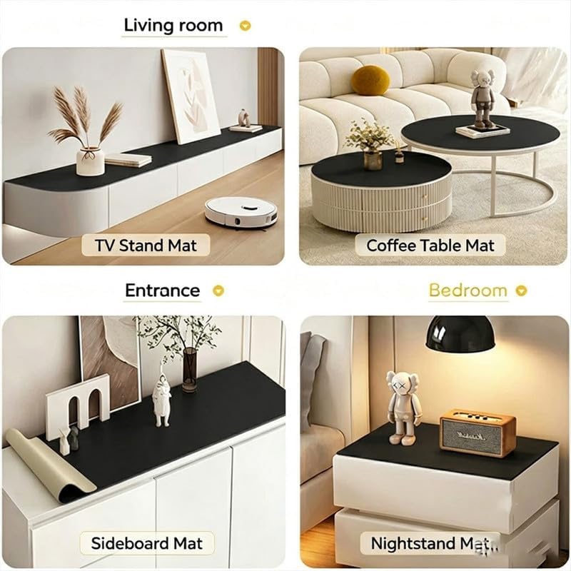 35.5"×49" Leather Desk Pad Mat Large Keyboard Mouse Pad Black - Image 5