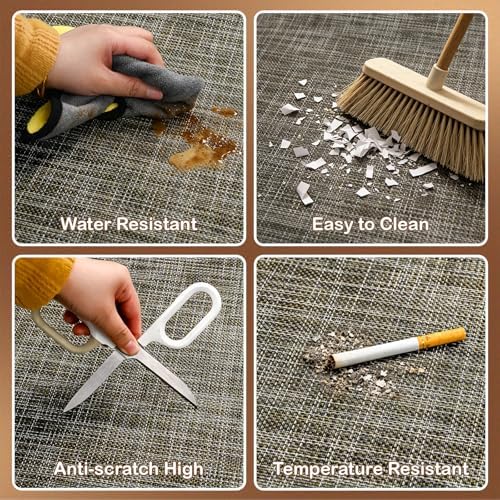 Office Chair Mat for Hardwood Floor, 36" x 48" Non-Slip Office Chair Mat for Rolling Chair, Heavy Duty Textilene Floor Protector for Hardwood Tile, Desk Computer Chair Mat for Home Office,Brown - Image 6