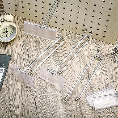 Thyle 50 Pcs Metal Scan Hook with Label Holder for 1/8" to 1/4" Pegboard, Peg Board Hooks with Price Tag, Pegboard Wall Accessories, Metal Hooks for Home Garage Retail Display Supplies (8 Inch) - Image 6