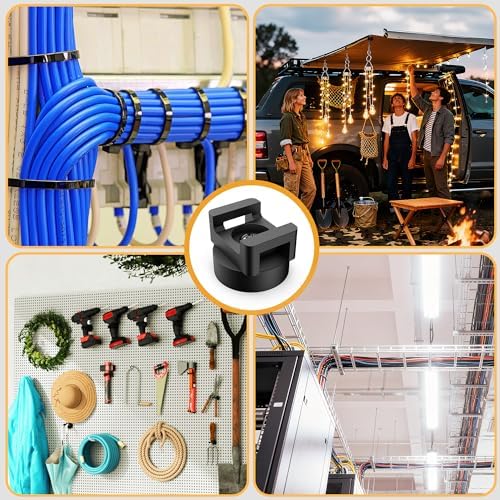 10 Pcs Magnetic Zip Tie Mount Base 26lbs Strong Magnetic Zip Tie Holder Multipurpose Magnet Cable Tie Clips Holder Wire Management Clips for Home Office Marine Electrical Wiring Organization Black - Image 6