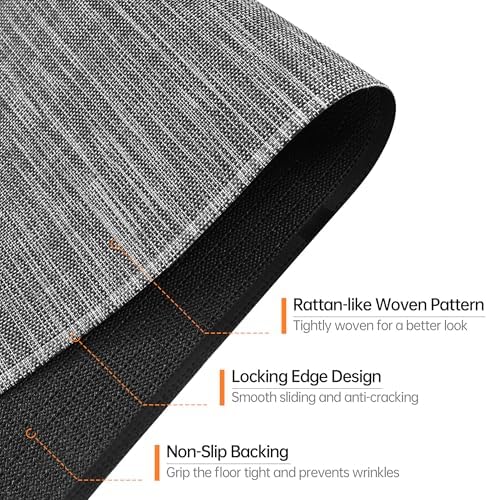 Office Chair Mat, 36" x 48" Computer Chair Mat for Hardwood Floor, Non-Curve Anti Slip Hard Floor Protector for Rolling Chair, PVC Mat Desk Rug for Home Office - Image 3