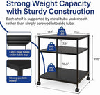 Heavy Duty 3-Tier Printer Stand with Locking Wheels, 23.6"x18.9" *31.5" Large Printer Table Shelf, Holds 100 lbs per Shelf - Fits Most 60" Desks, Perfect for Office, Home, Laser Printer or Mini Fridge - Image 2