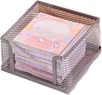 Post It Note Holder Metal Mesh Desktop Sticky Note Box 5 Pack Office Supplies Storage Organizer Memo Stand Paper Holder Desk Accessory Silver - Image 2