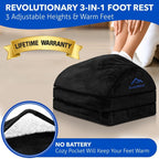 EverRest Under Desk Footrest for Office Use - Warmer Feet, 3 Adjustable Heights - Tall Ergonomic Foot Rest Stool for Gaming Chair, Computer - Leg Support for Work from Home - Image 2