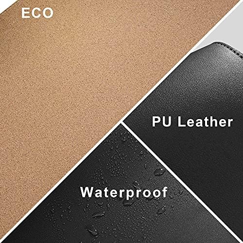 Chihein Cork & PU Leather Desk Mat 55” x 28” Black - Image 5