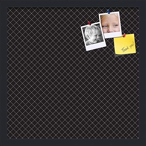 PinPix 18x18 inch Cork Bulletin Board. This Decorative Framed Pin Board Comes with Diamond Pattern in Black Design and Satin Black. Ideal for Home, Office Decor or School (PinPix-120) by PinPixBulletinBoards