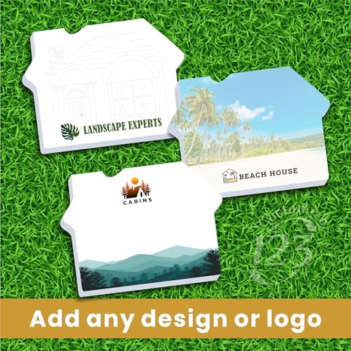 Personalized House Shaped Sticky Notes with Text or Logo, 25 Sheets Customized Memo Pads for Promo, Office, Home and School, Custom Pad Gifts Useful for Teacher, Staff, and Student Supplies 2,500 Qty - Image 6