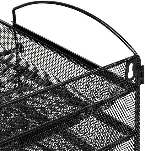 Mind Reader 4-Tier Paper Tray, File Storage, Desktop Organizer, Wall Mountable, File Organization, Metal Mesh, Black - Image 5