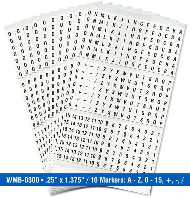 Premium Wire Marker Book Legend A-Z, 0-15 for Cable Management, Vinyl-Coated, High-Tack Adhesive, Electric Panel Wire Labels 10 Pages/Book - Image 2