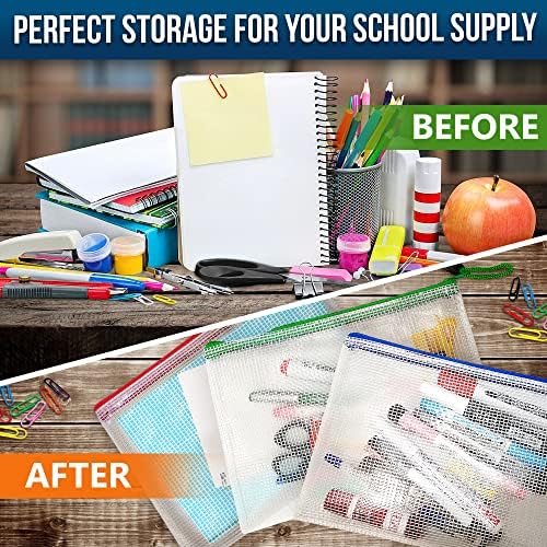 32 Pack A5 Mesh Zipper Pouch Bags - Small Plastic Zipper Pouches for Organizing 7x9 - Mesh Pouch with Zippers Bags for Organizing - Zippered Bag for Office Supplies Travel Accessories Receipts Makeup - Image 7