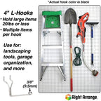 Steel Pegboard Hooks 50-Pack 2" + 4” L Hook, Black - Will Not Fall Out, Fits Any Peg Board - Organize Tools, Accessories, Workbench, Garage Storage, Kitchen, Crafts, Jewelry, Retail - Image 3