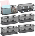 EASEPRES Magnetic Pencil Holder Set of 6 - Black Wire Mesh Storage Baskets Organizer with Strong Magnets - Perfect for Whiteboard, Refrigerator and Locker Accessories by EASEPRES