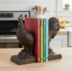 Comfy Hour 9.5 Inch Rooster Bookends, Farmhouse Decor, Set of 2 - Image 3
