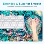 Large Mouse Pad with Wrist Support 4 in1 Set, XXL Big Game Mousepad + Keyboard Wrist Rest+Mouse Wrist Rest+Coaster Ergonomic Gaming Mat for Home Office Table Computer I Nice Green Mandala - Image 4