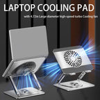 360° Rotating Adjustable Laptop Stand with Cooling Fan, Foldable Dual-Bar Support Height Tilt Angle Cooling Laptop Stand for Desk Pad Laptop Riser Heat Dissipation Stand Fit 10-17.3" Device - Image 3